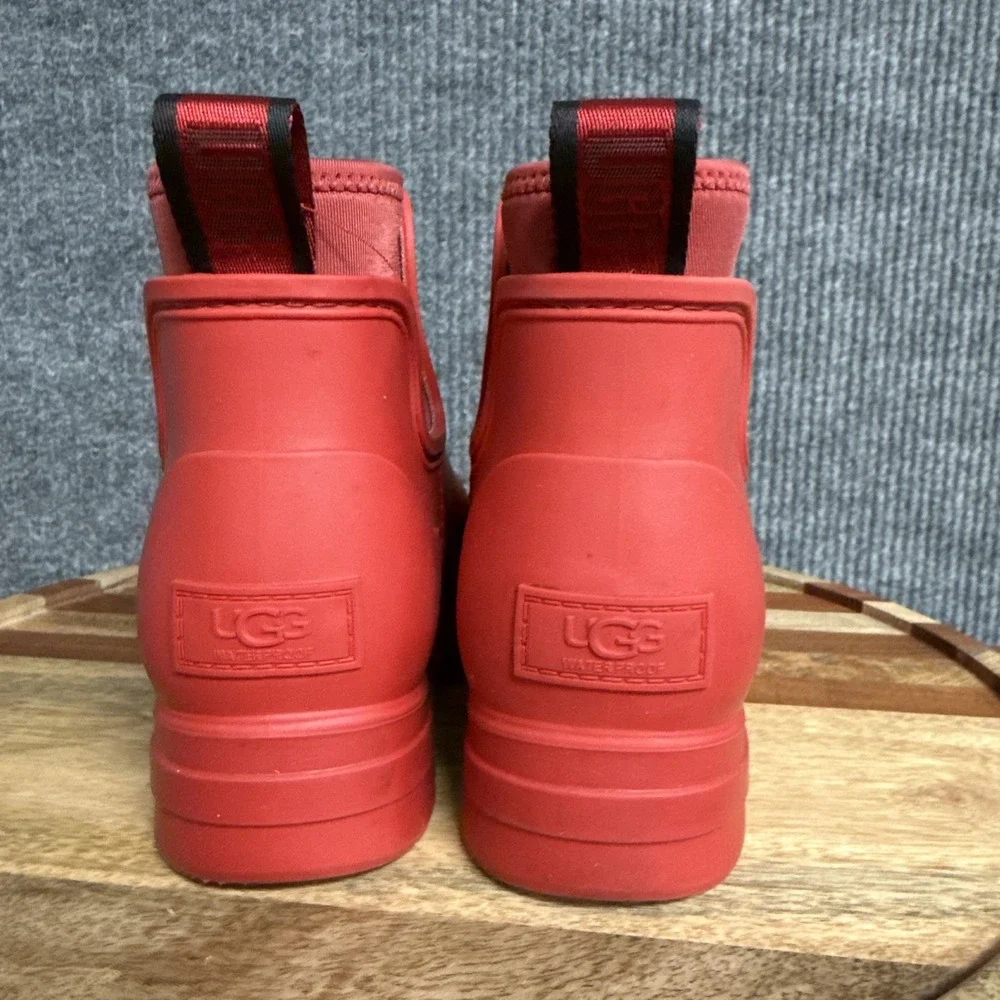 UGG Droplet Womens Size 7 Red Casual Outdoor Waterproof Ankle Rain Boots 1130831